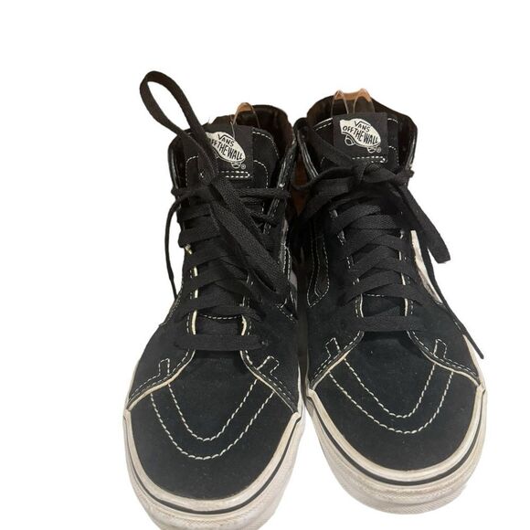 Vans Off the Wall Black Checkerboard hightop Skate board skateboard M 7 - W 8.5 - Picture 2 of 8